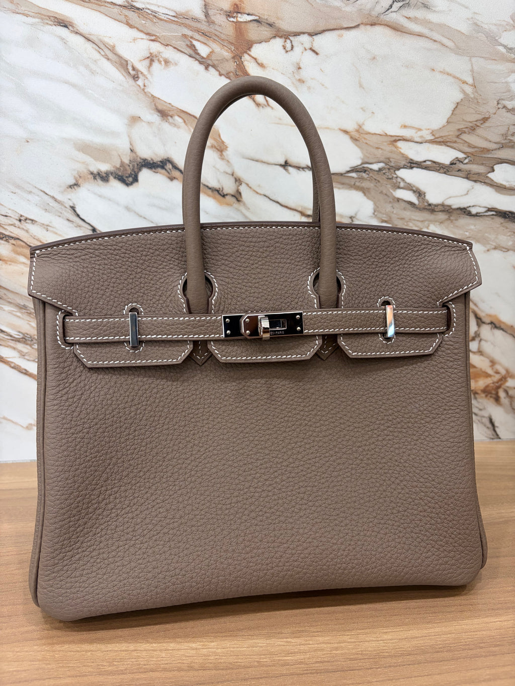N/A Birkin 25 Togo Etoupe Palladium Hardware