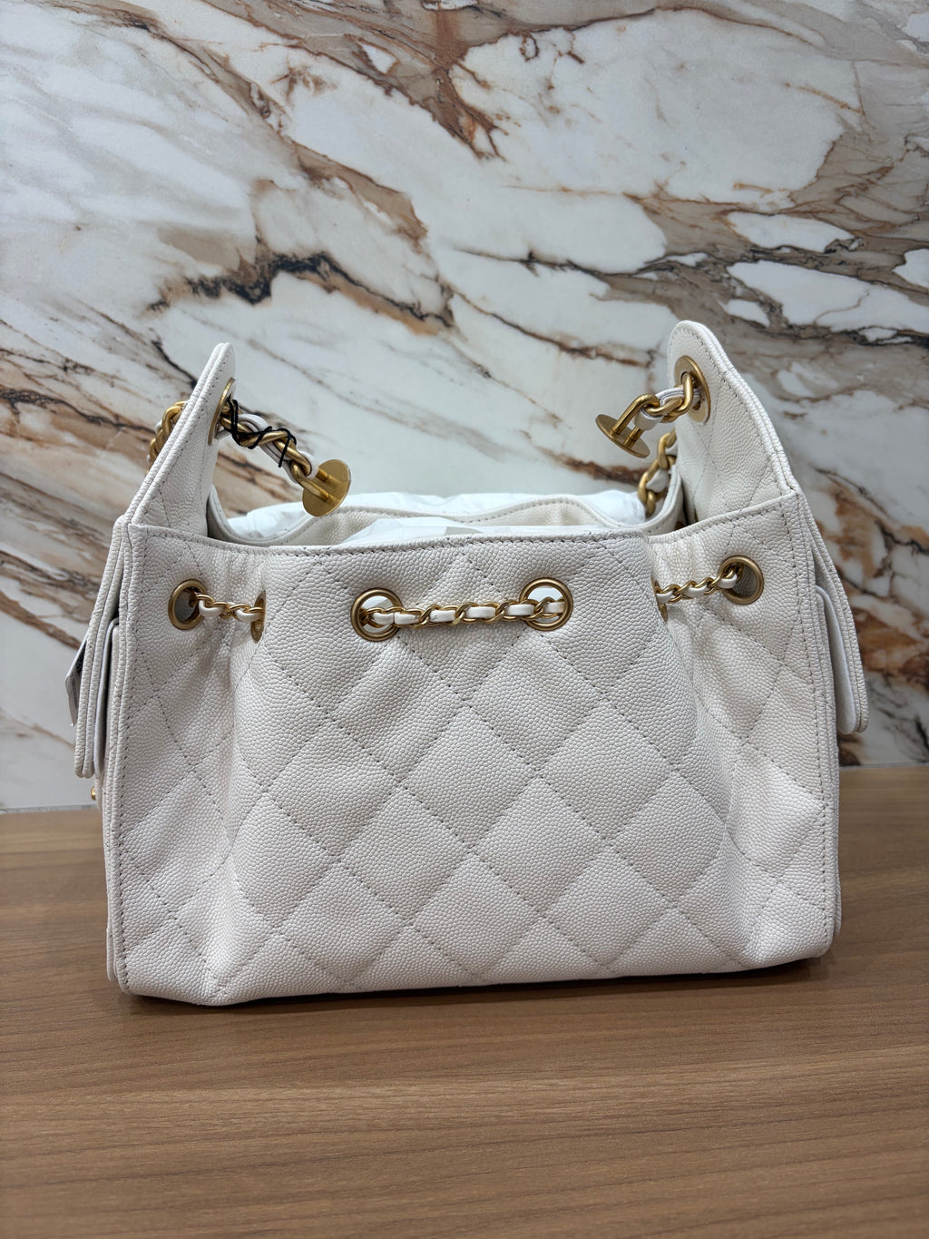 N/A Chanel Mini 25 White Caviar