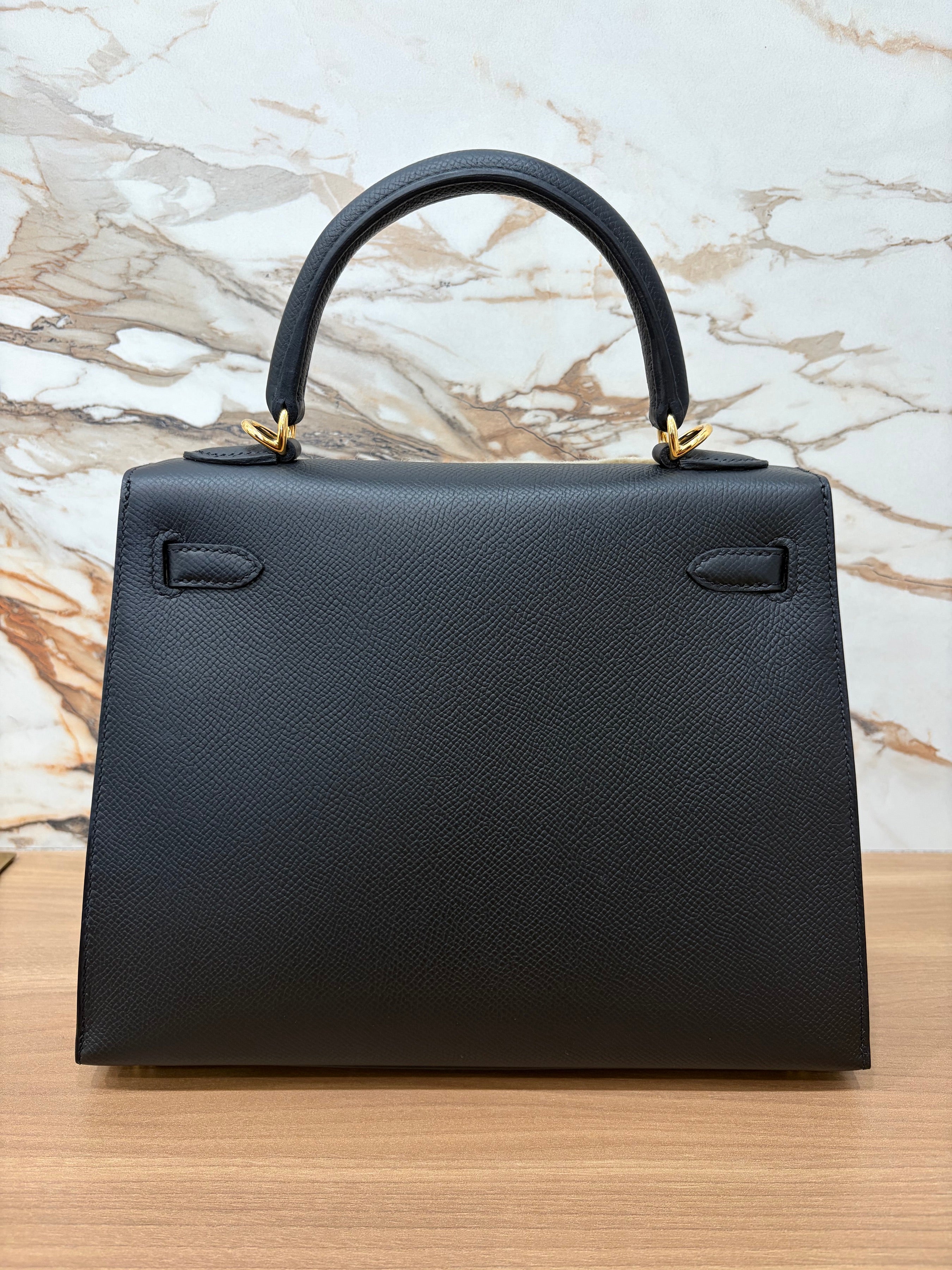 N/A Hermes Kelly 25 Sellier Epsom Black