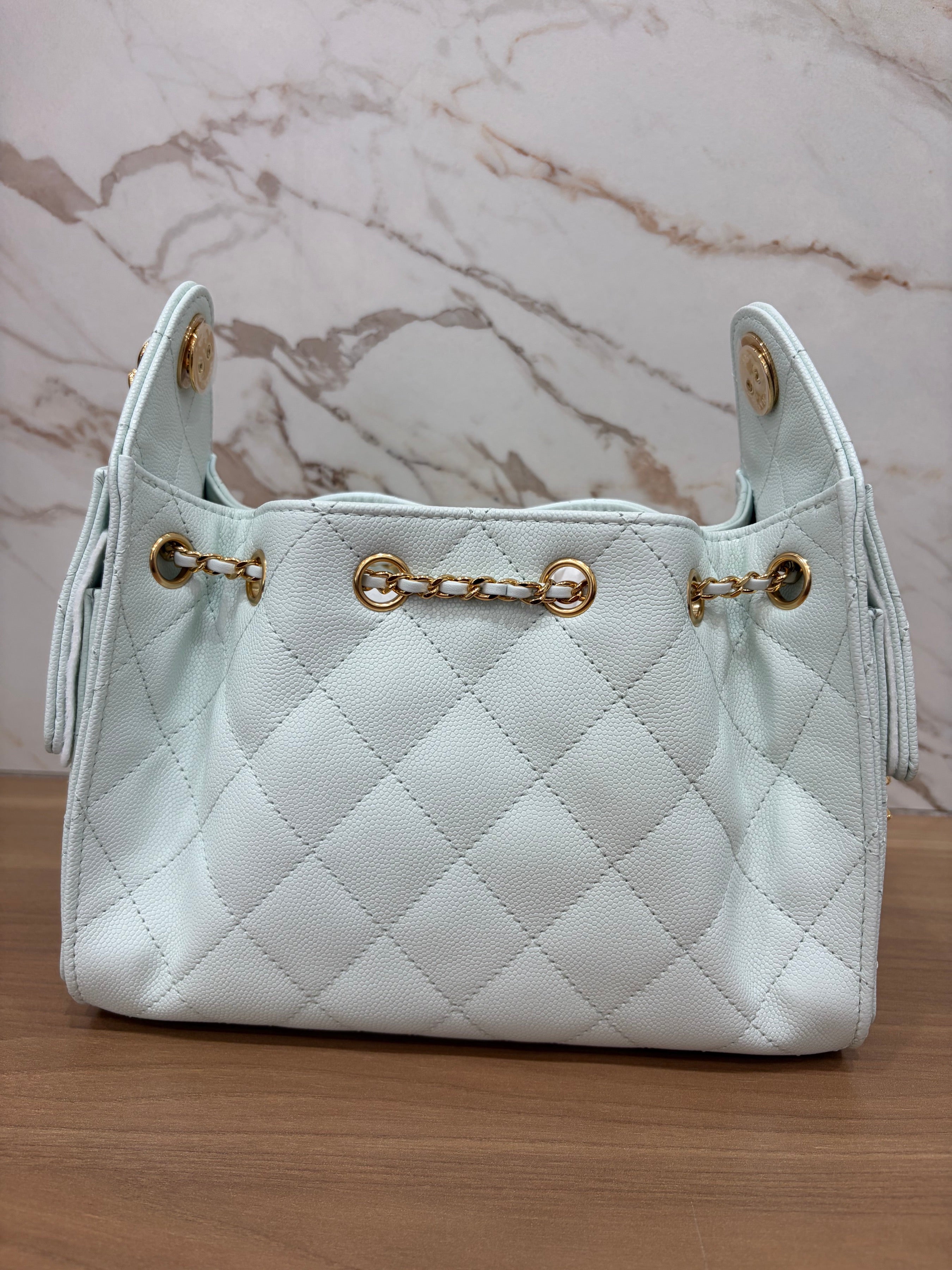 N/A Chanel Mini 25 Hobo Bag Light Blue