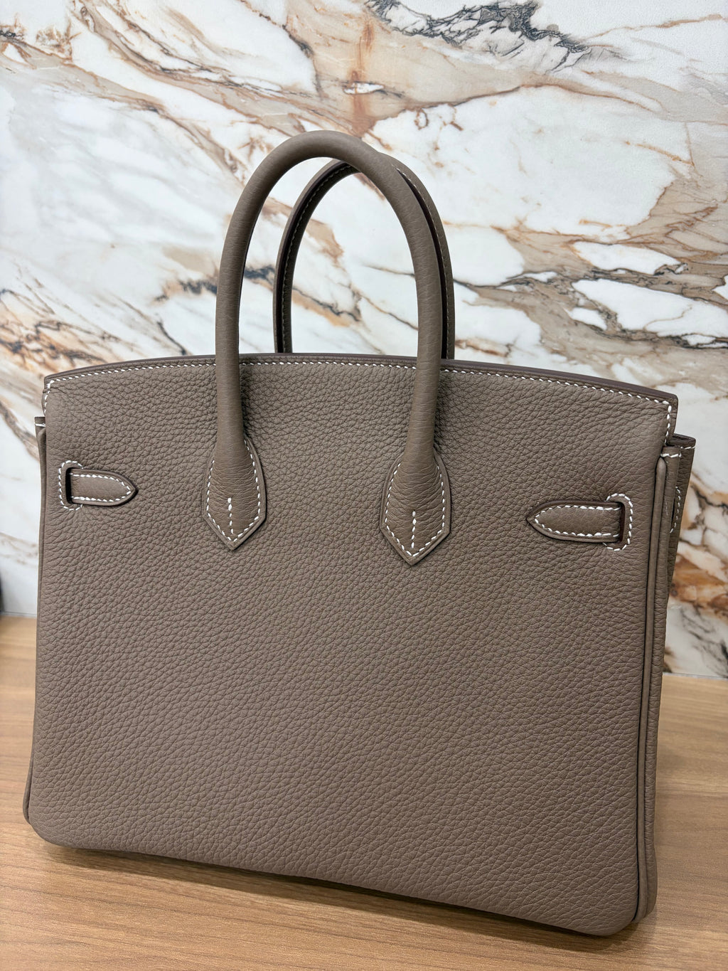 N/A Birkin 25 Togo Etoupe Palladium Hardware