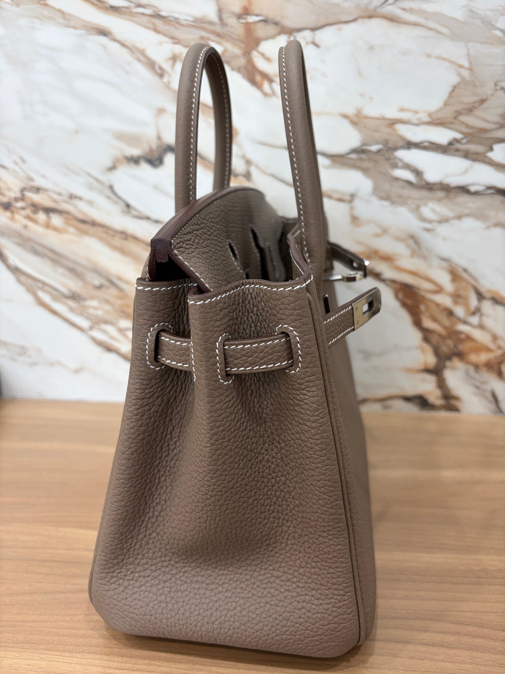 N/A Birkin 25 Togo Etoupe Palladium Hardware
