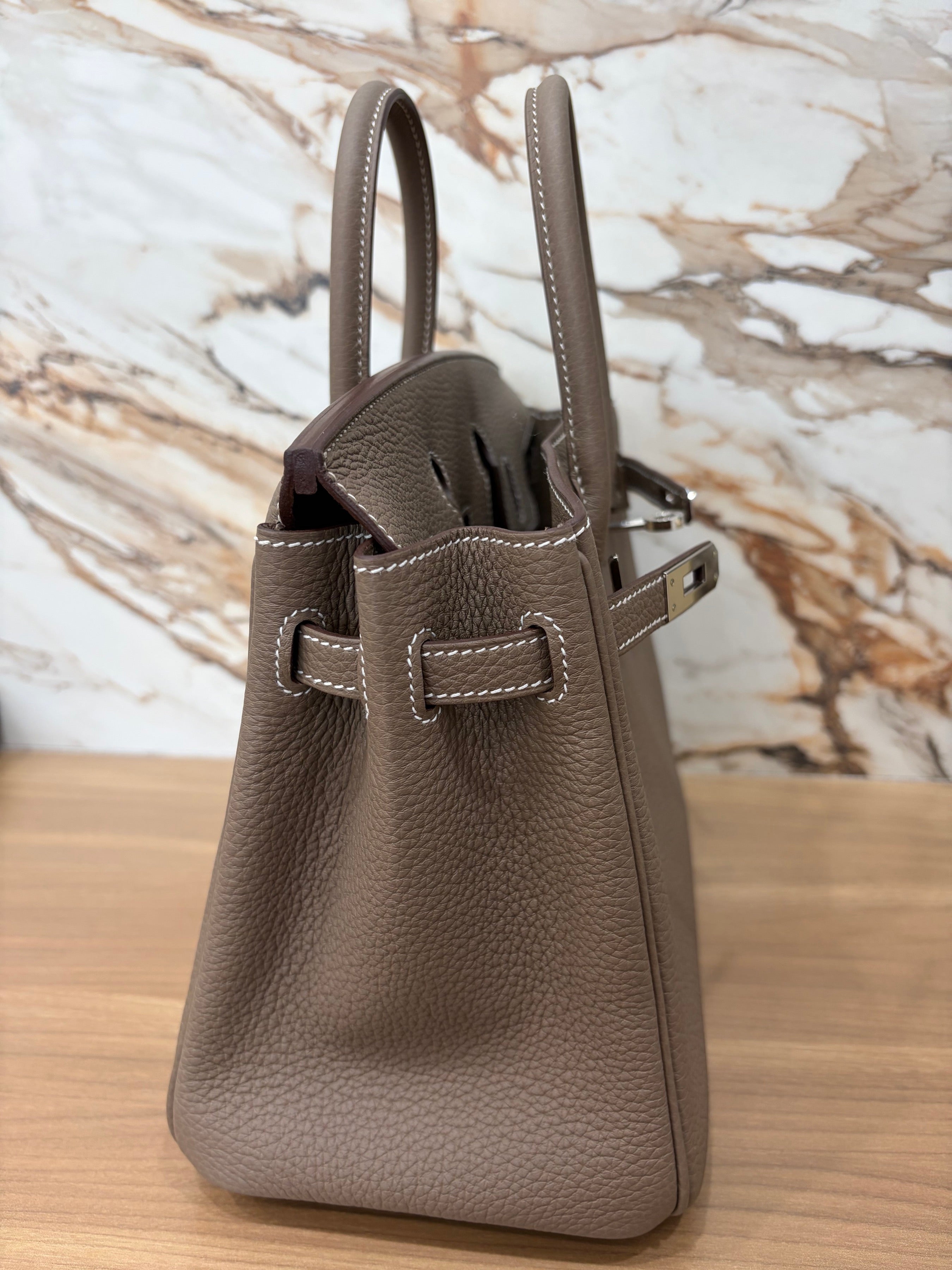 N/A Birkin 25 Togo Etoupe Palladium Hardware