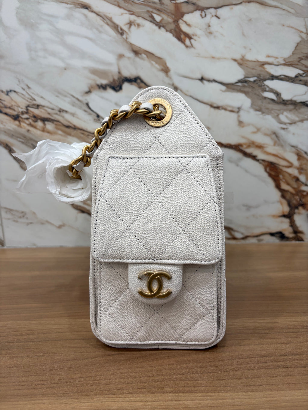 N/A Chanel Mini 25 White Caviar
