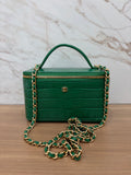 N/A Chanel Vanity with Chain- Crocodile Calfskin