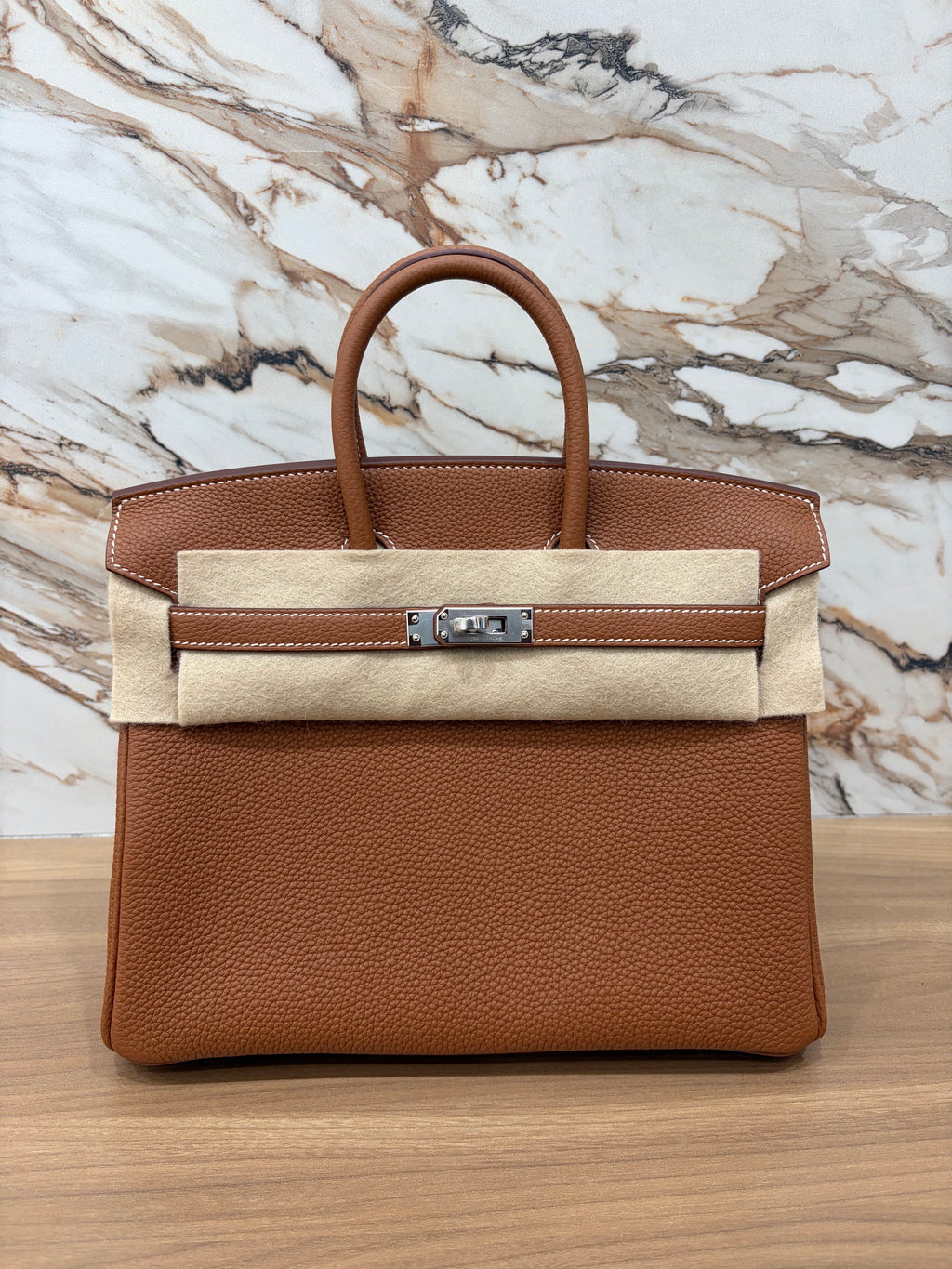 N/A Hermès Birkin 25 Gold Togo Palladium Hardware