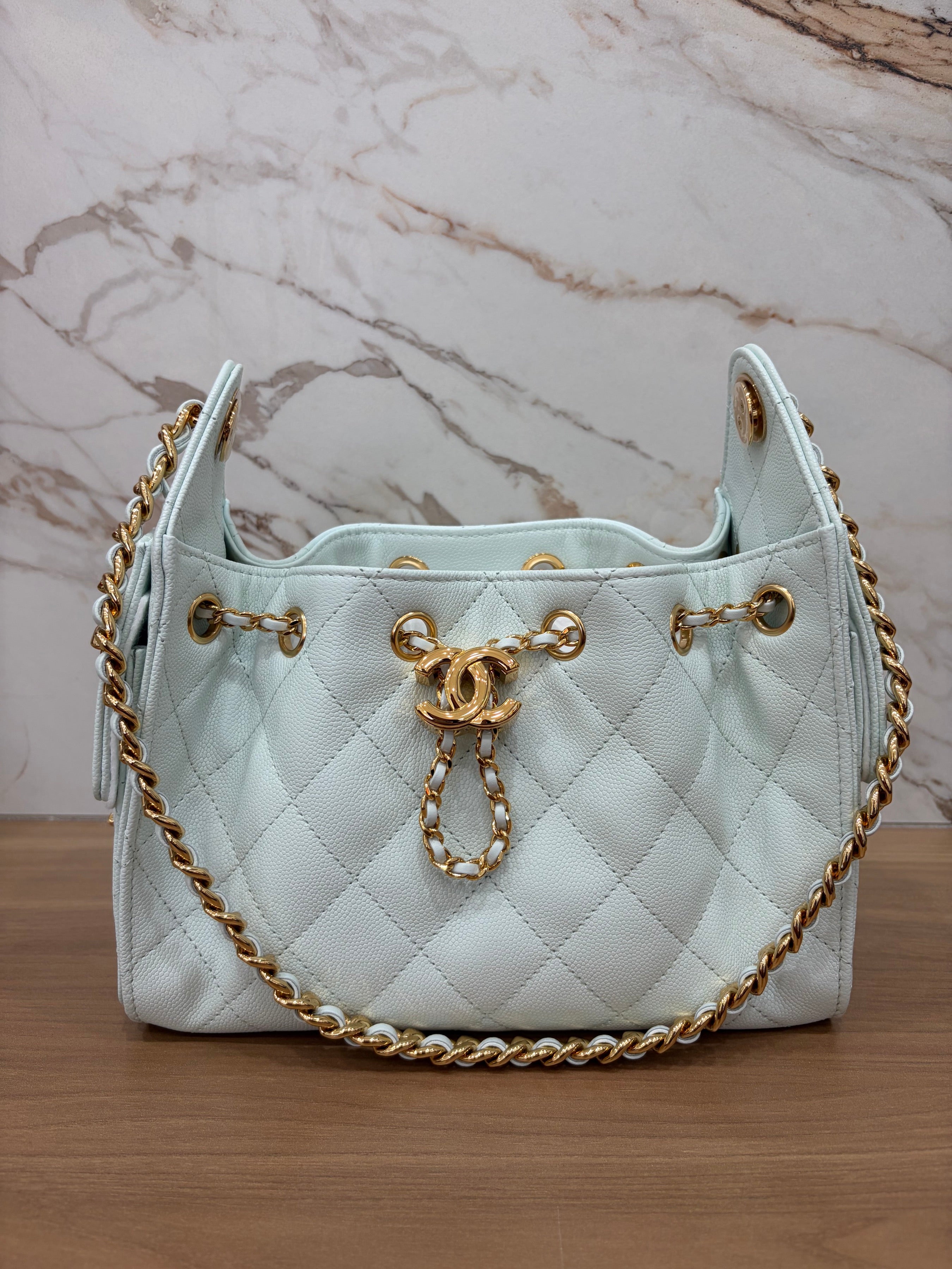 N/A Chanel Mini 25 Hobo Bag Light Blue