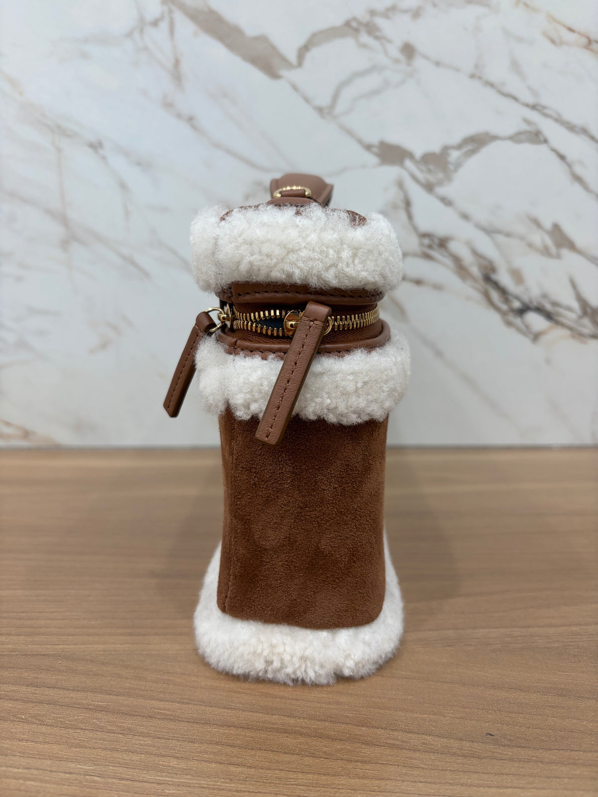 Chanel Suede & Fur Vanity with Chain