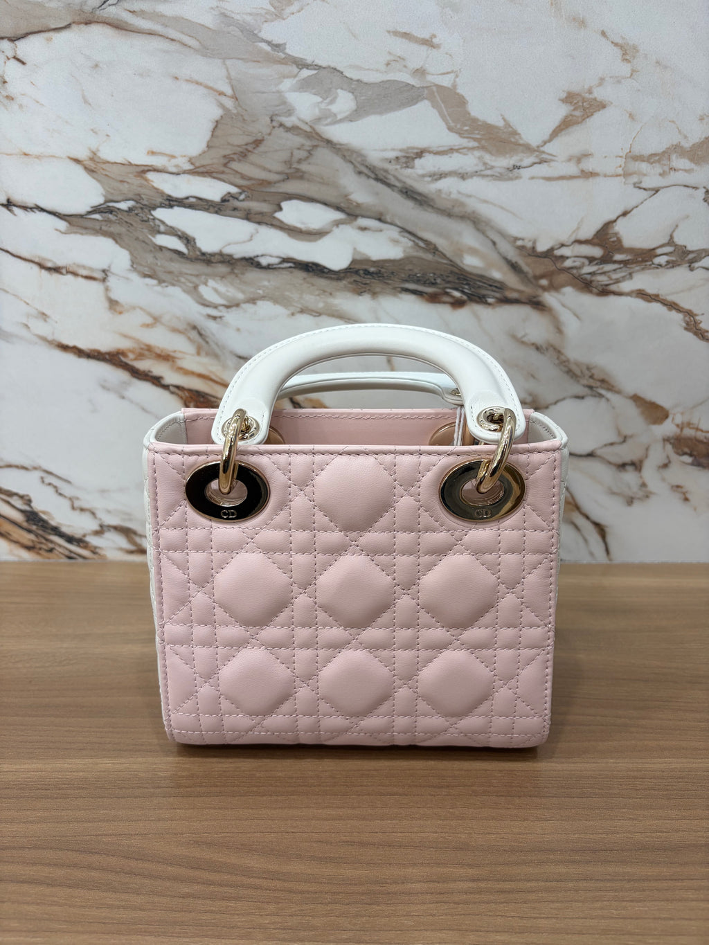 N/A LADY DIOR MINI TWO TONE PINK/WHITE