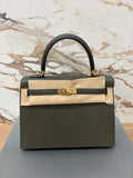 N/A Kelly 25 Vert De Gris Gold Hardware Epsom - Stamp Y 2021