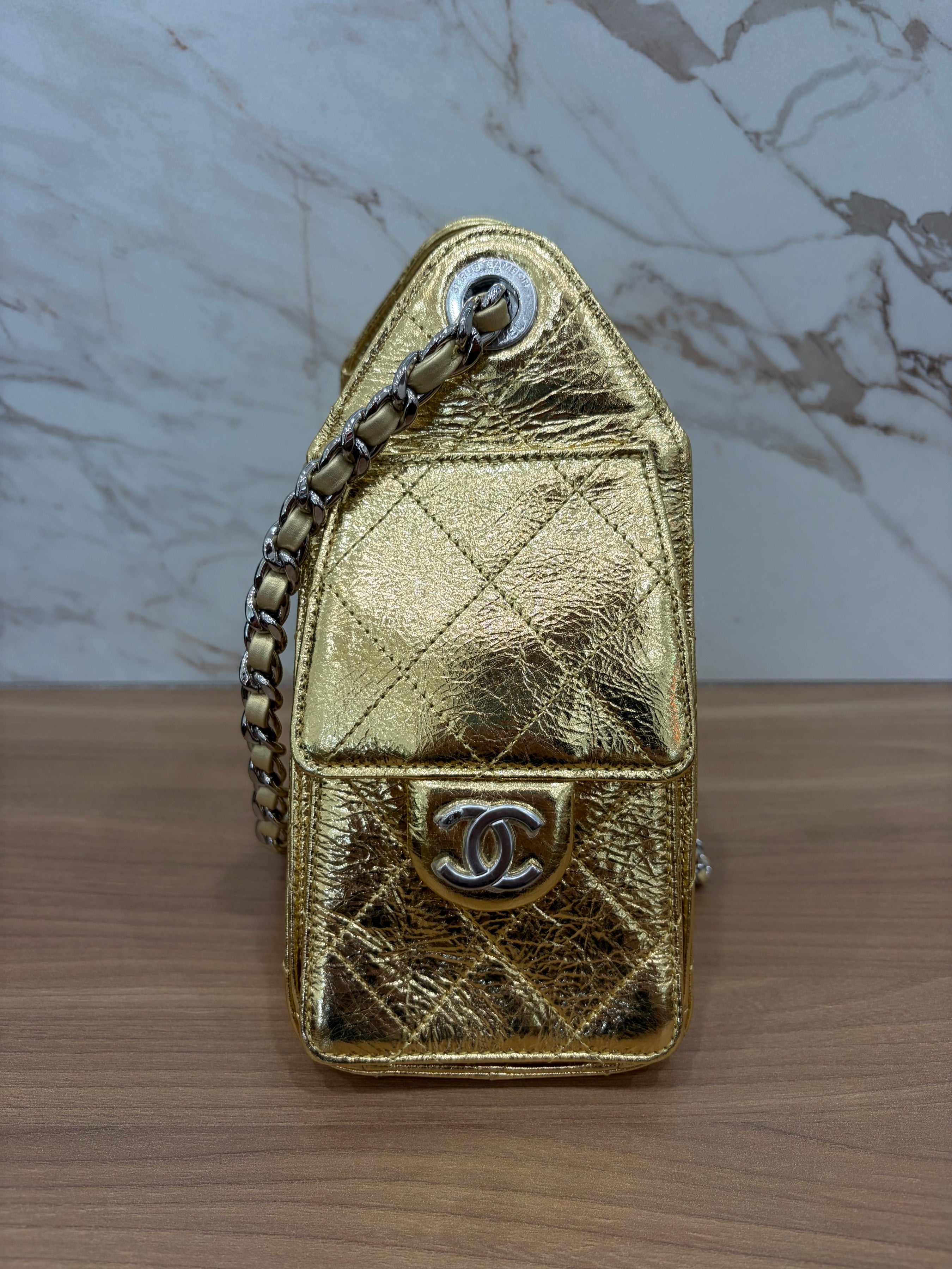 N/A Chanel Mini 25 Gold Metallic