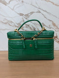 N/A Chanel Green Crocodile Calfskin Vanity with Chain