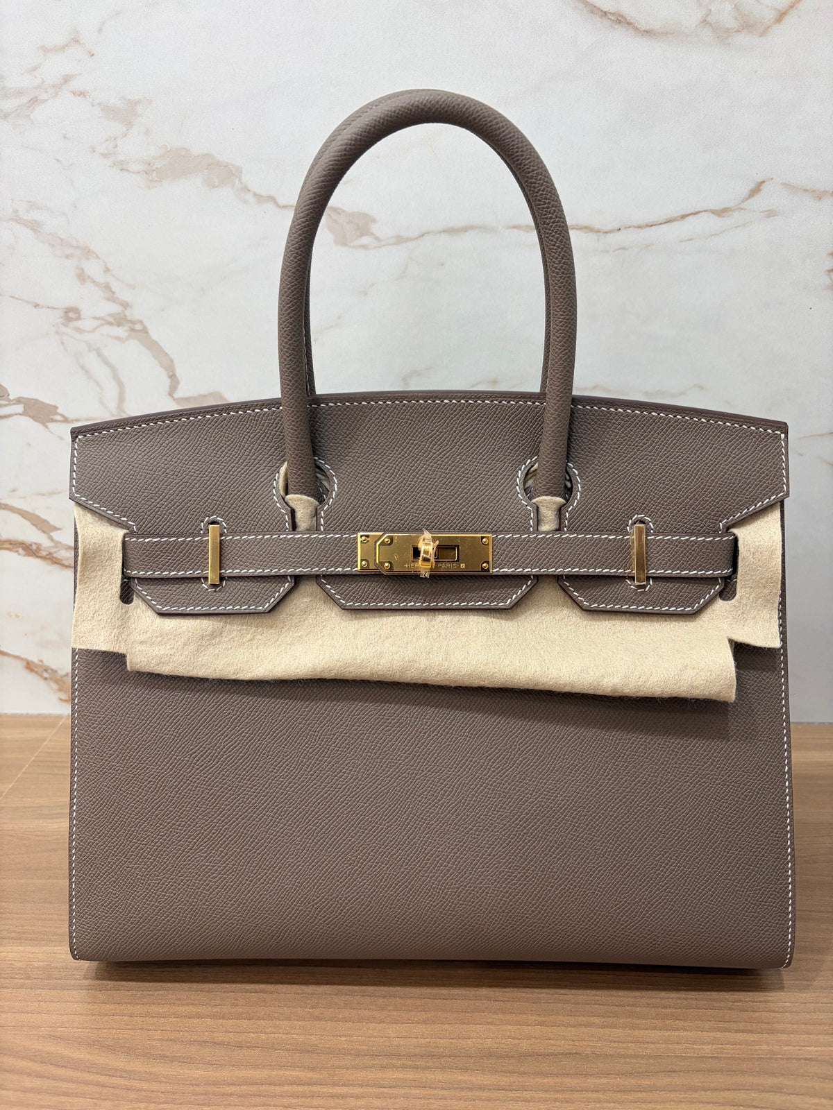 N/A Hermès Birkin 30 Etoupe Epsom Gold Hardware