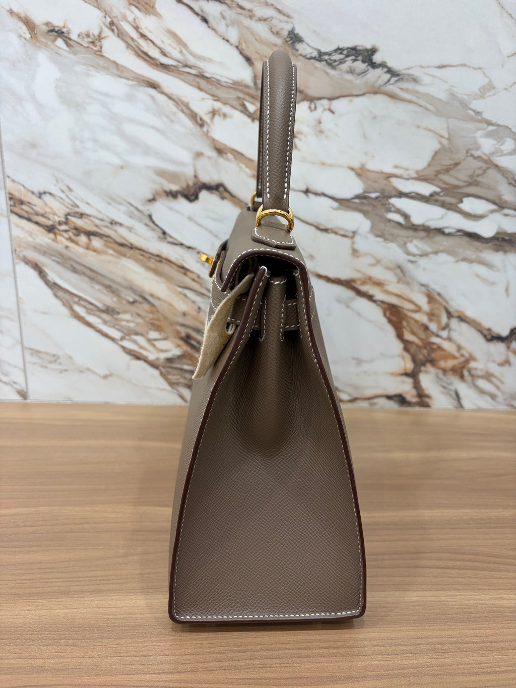 N/A Kelly 28 Etoupe Gold Hardware