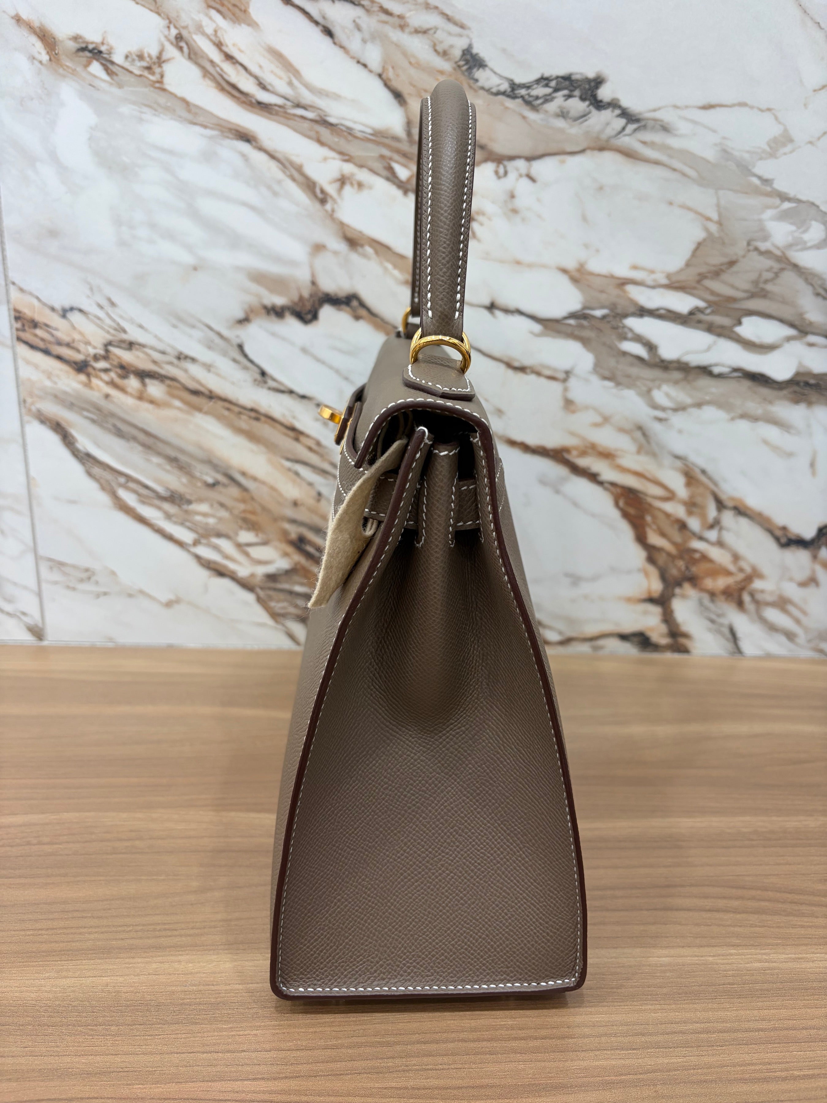 N/A Kelly 28 Etoupe Gold Hardware