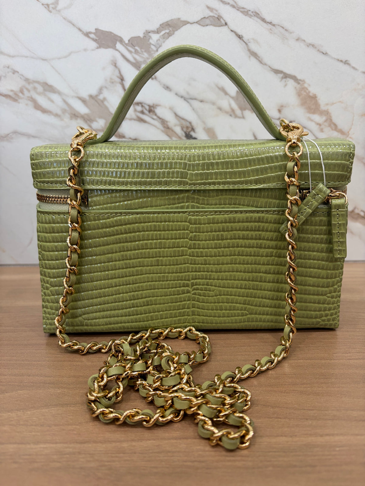 Chanel Green Crocodile Vanity
