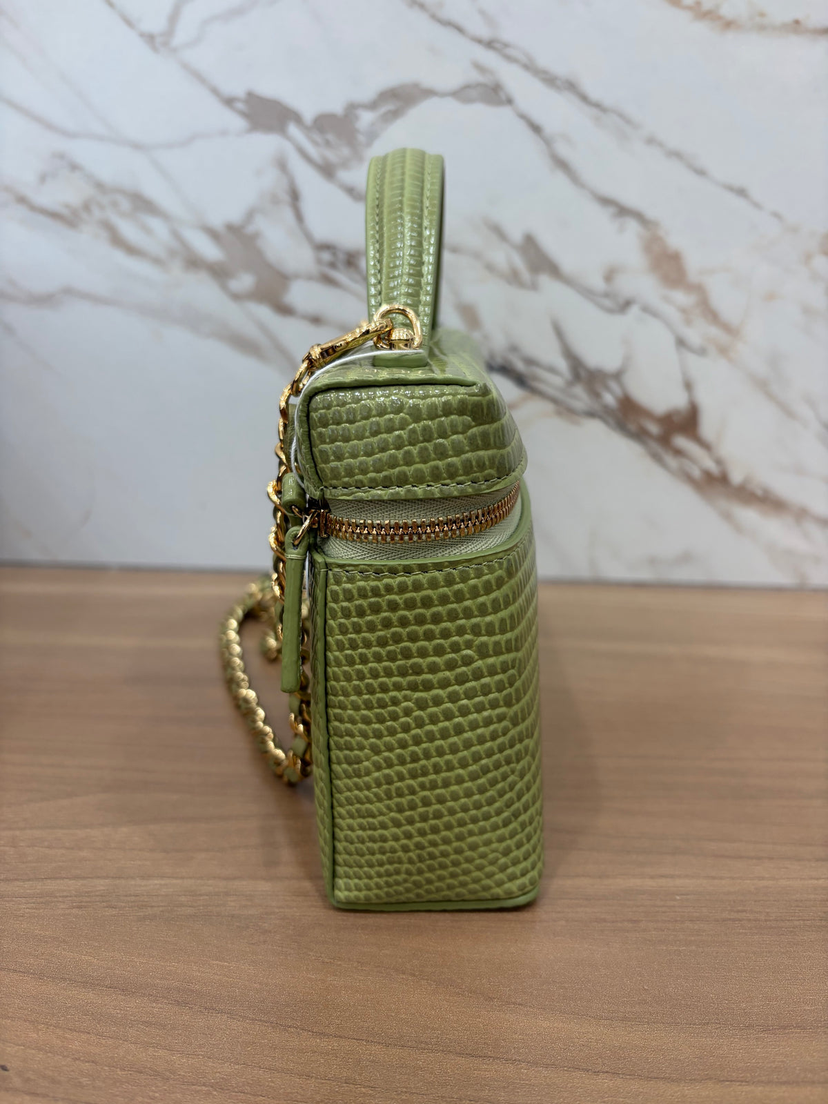 Chanel Green Crocodile Vanity