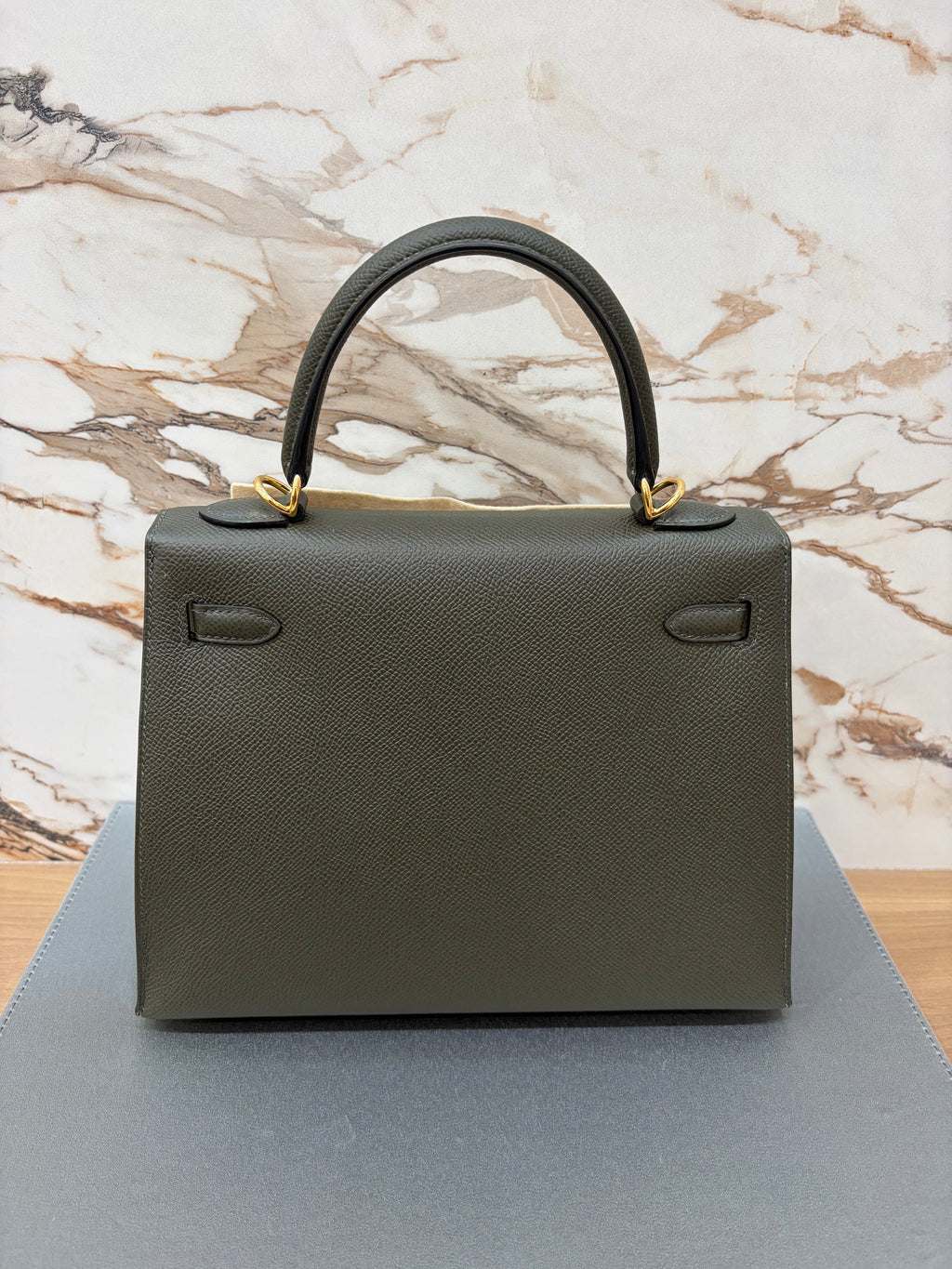 N/A Kelly 25 Vert De Gris Gold Hardware Epsom - Stamp Y 2021