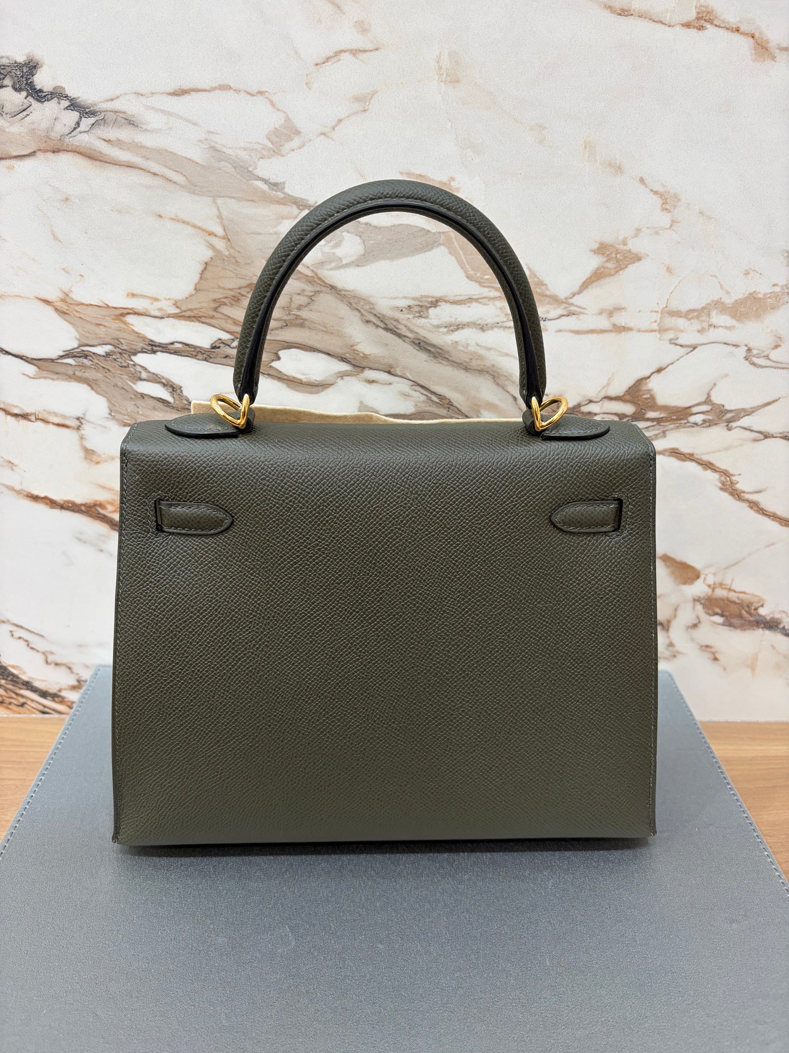 N/A Kelly 25 Vert De Gris Gold Hardware Epsom - Stamp Y 2021
