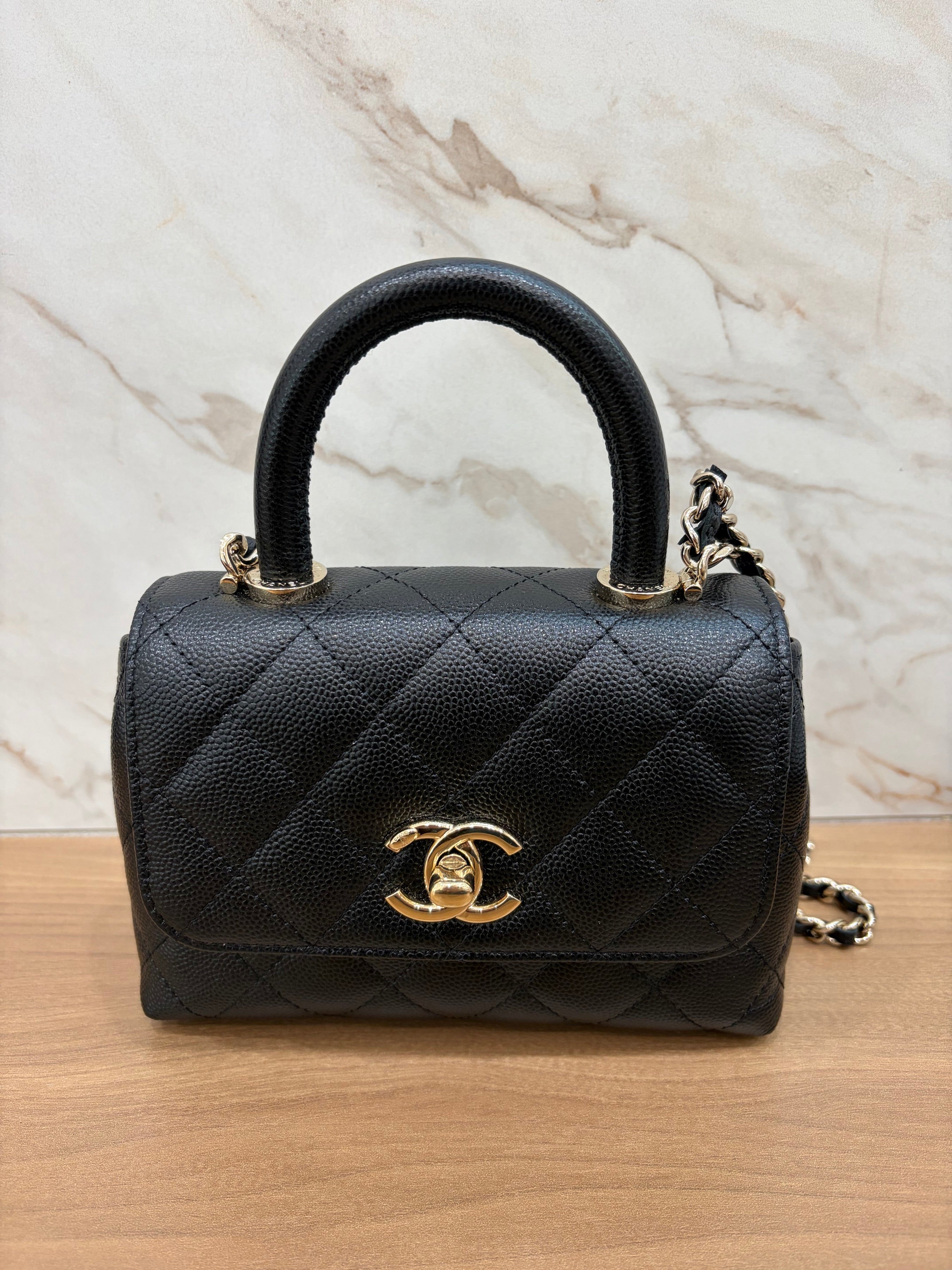 N/A Chanel Mini Flap Bag With Top Handle