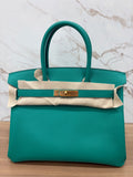 Hermes Birkin 30 Epsom Vert Jade Gold Hardware