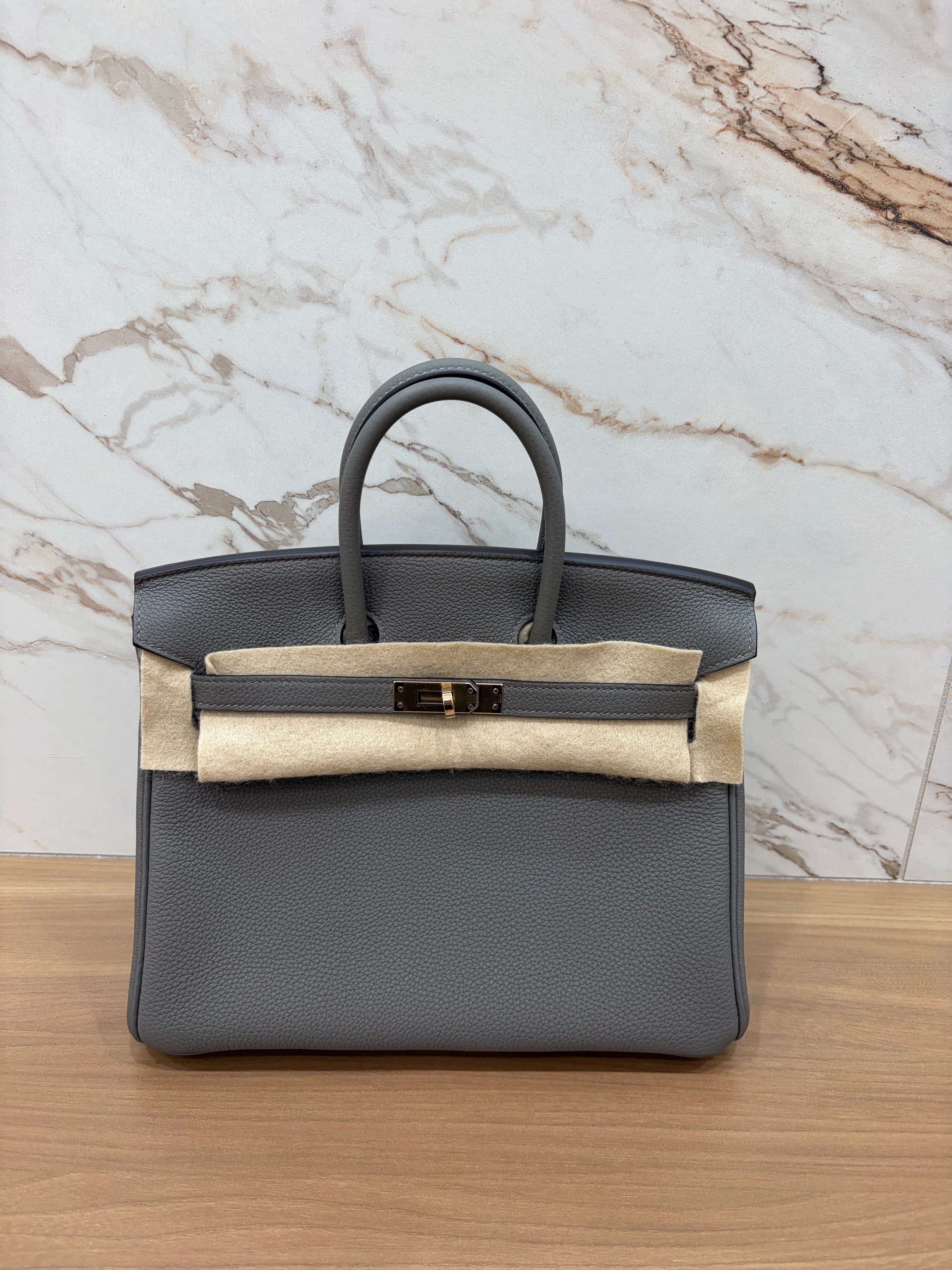 N/A Birkin 25 Gris Etain Permabrass 2024